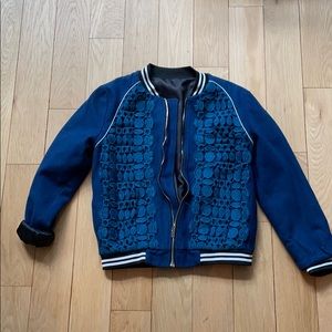 Blue wool/lace jacket